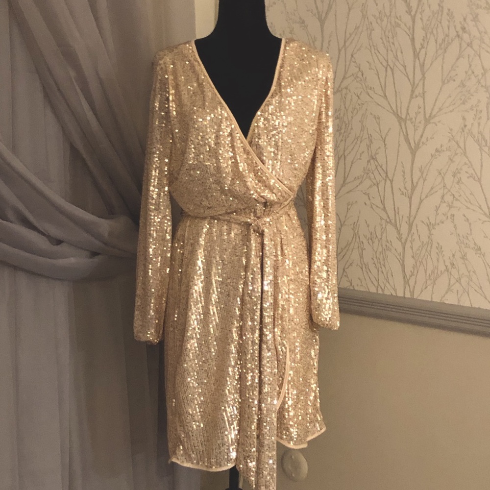 Gold sequin dress size 0x